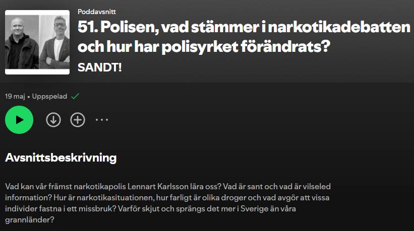 sandt svenska narkotikapolisföreningen